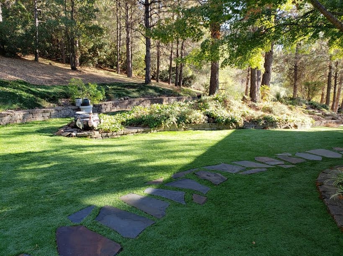 Rural home - front yard AFTERartificial grass grooming