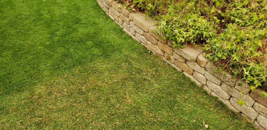 Artificial turf grass front lawn during deep cleaning